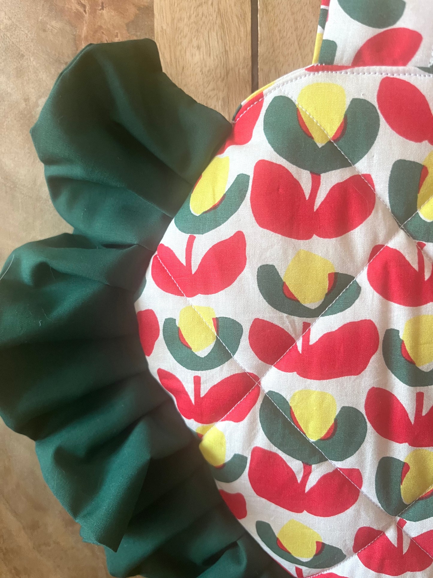 Small Bright Fabric Frill Heart Tote Bag