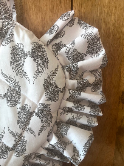 Small Angel Wings Frill Heart Tote Bag (with bow)