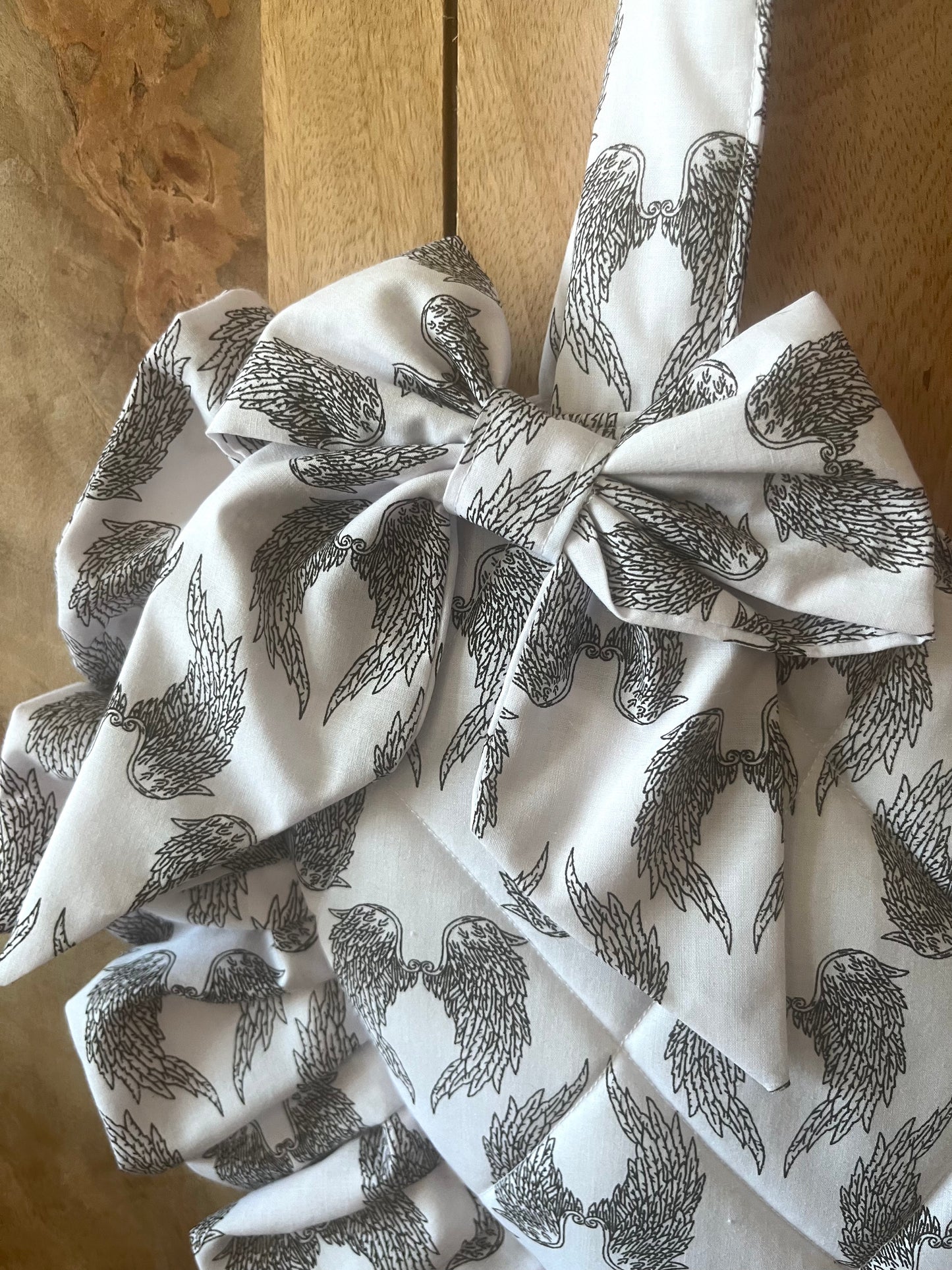 Small Angel Wings Frill Heart Tote Bag (with bow)