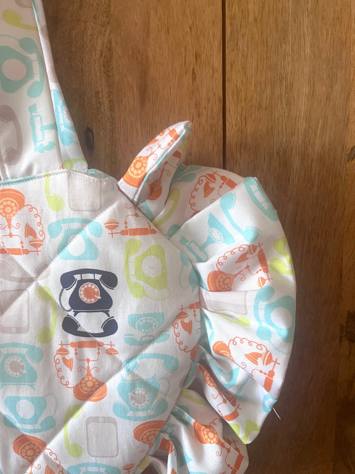 Small Bright Pattern Frill Heart Tote Bag (with bow)