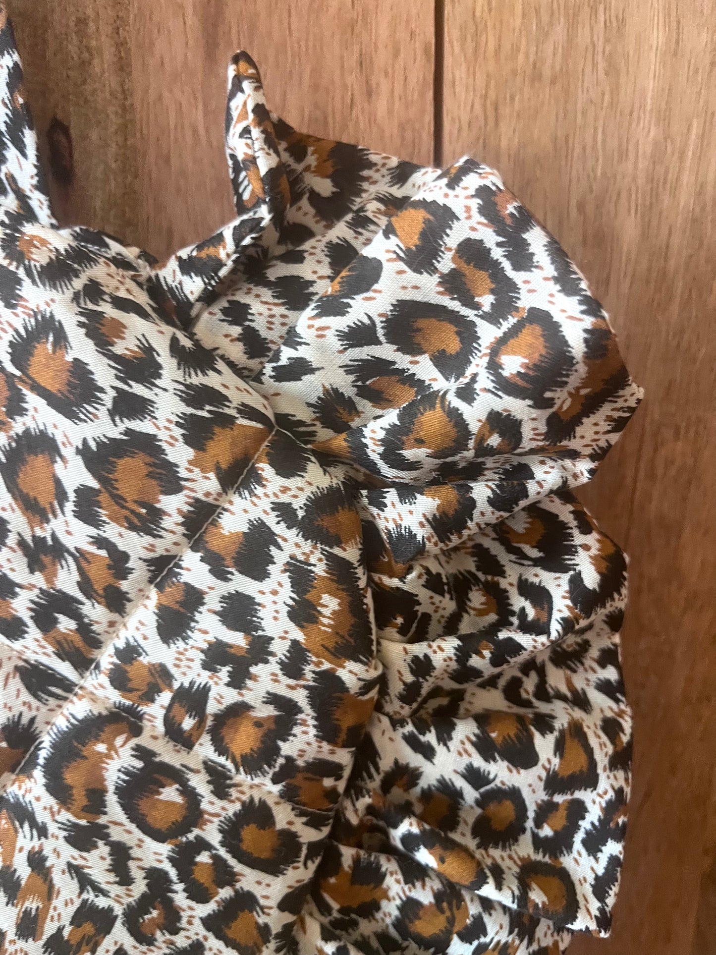 Leopard Print Frill Heart Tote Bag (with bow)