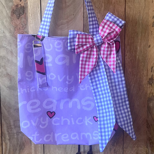 Groovy Chic Tote Bag (with bow & keyring)