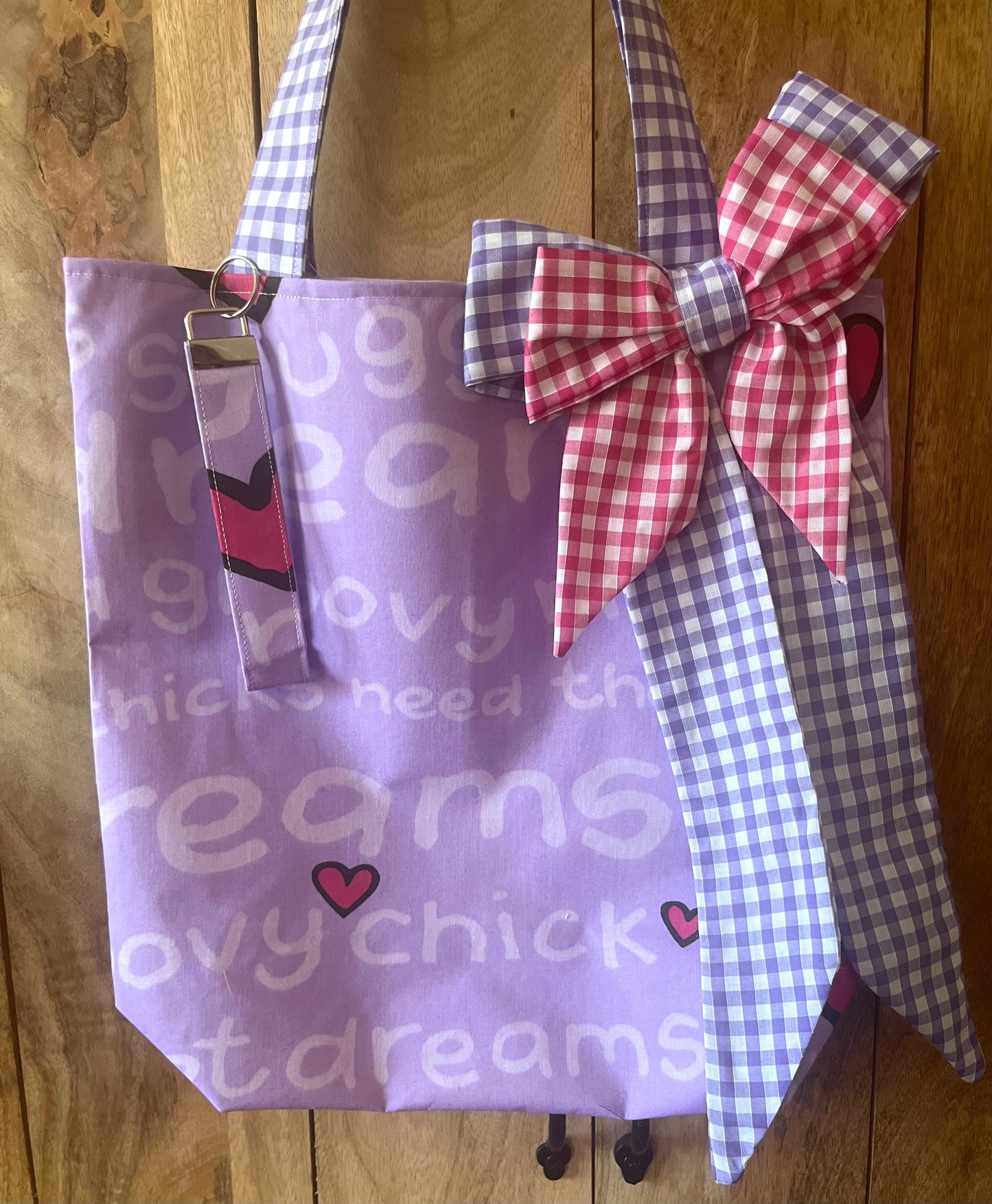 Groovy Chic Tote Bag (with bow & keyring)