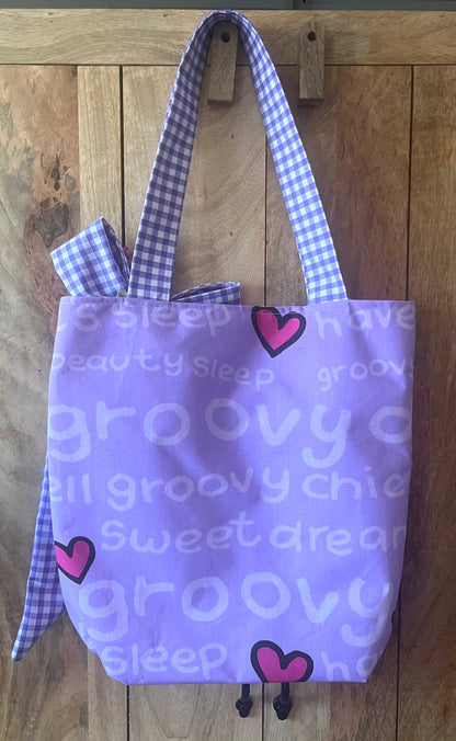 Groovy Chic Tote Bag (with bow & keyring)