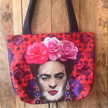 Flower Frida Canvas Tote Bag