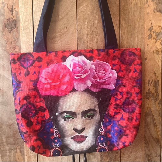 Flower Frida Canvas Tote Bag