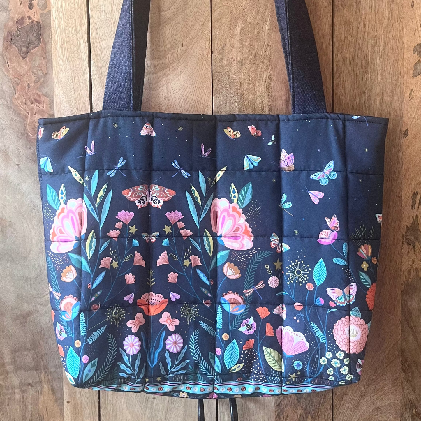 Flower Quilted Tote Bag