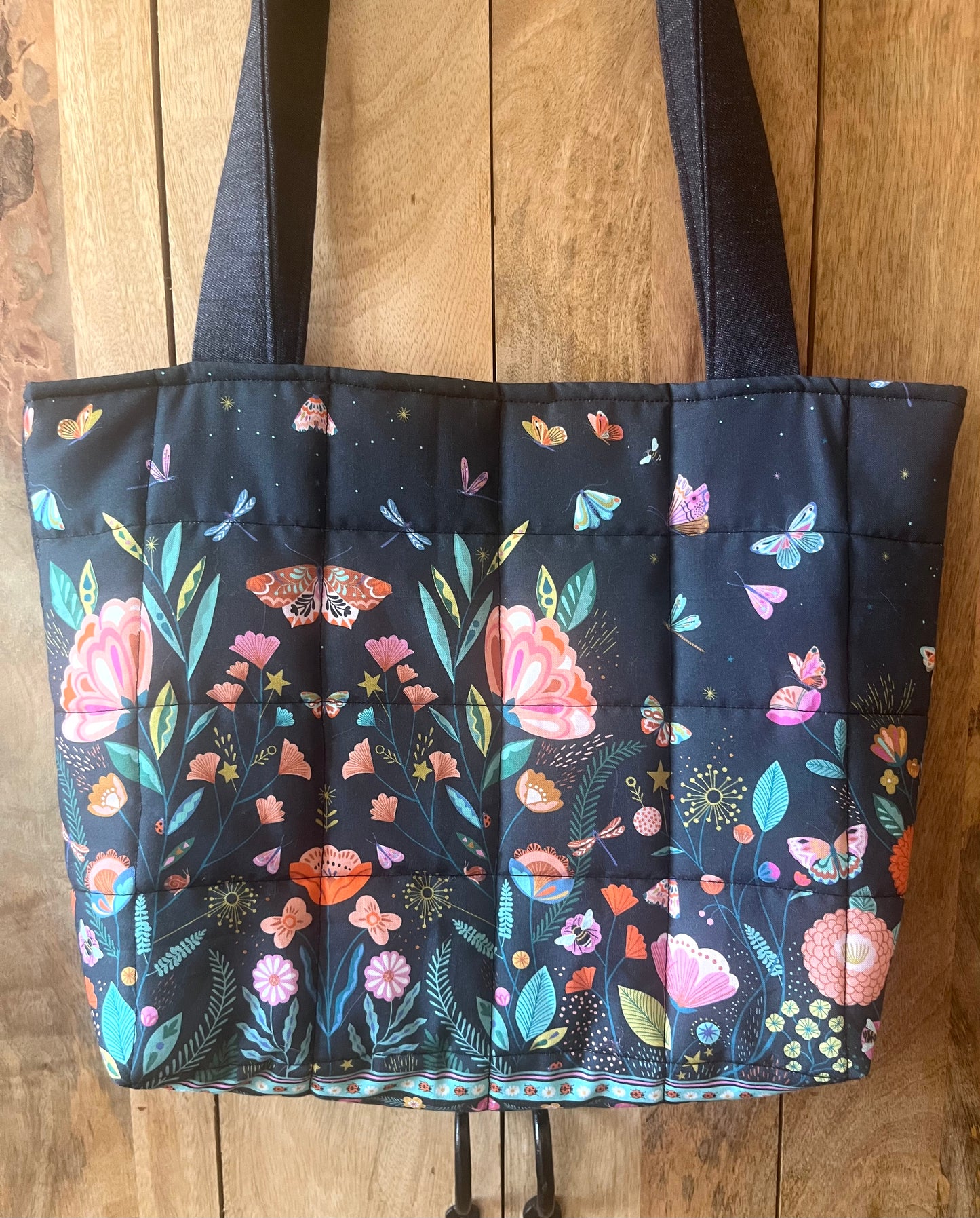 Flower Quilted Tote Bag