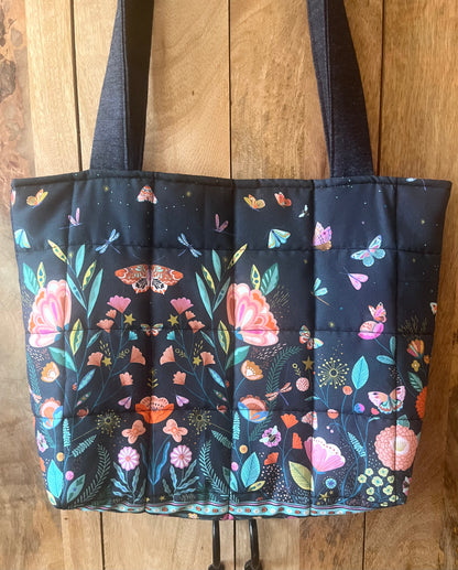 Flower Quilted Tote Bag