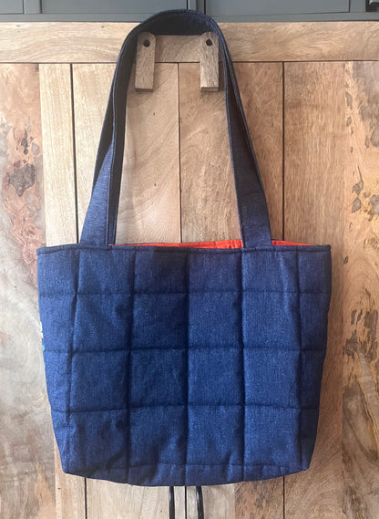 Flower Quilted Tote Bag