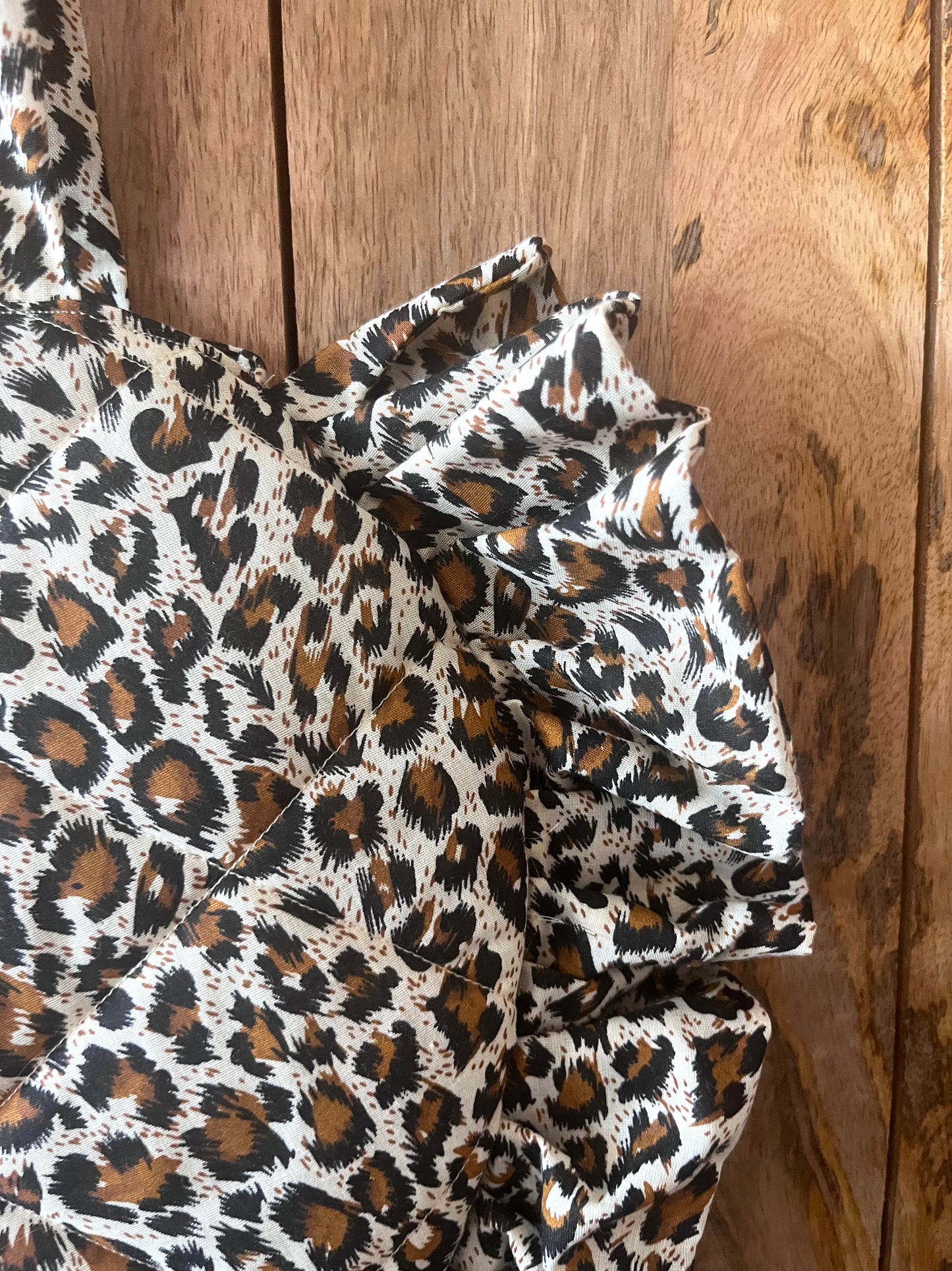 XL Leopard Print Frill Heart Tote Bag (with bow)