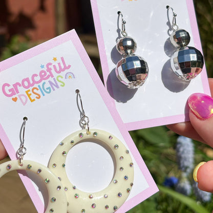 Double Disco Ball Earrings