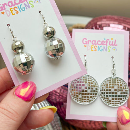 Double Disco Ball Earrings