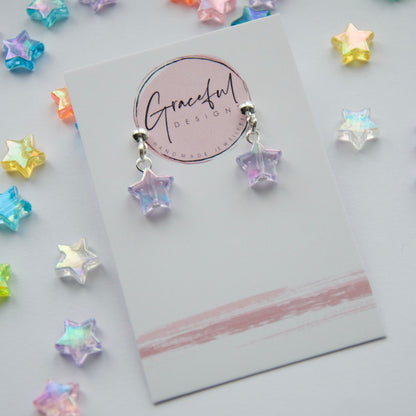 Bright Iridescent Star Studs