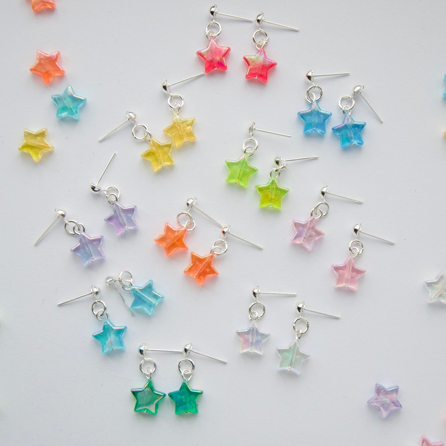 Bright Iridescent Star Studs