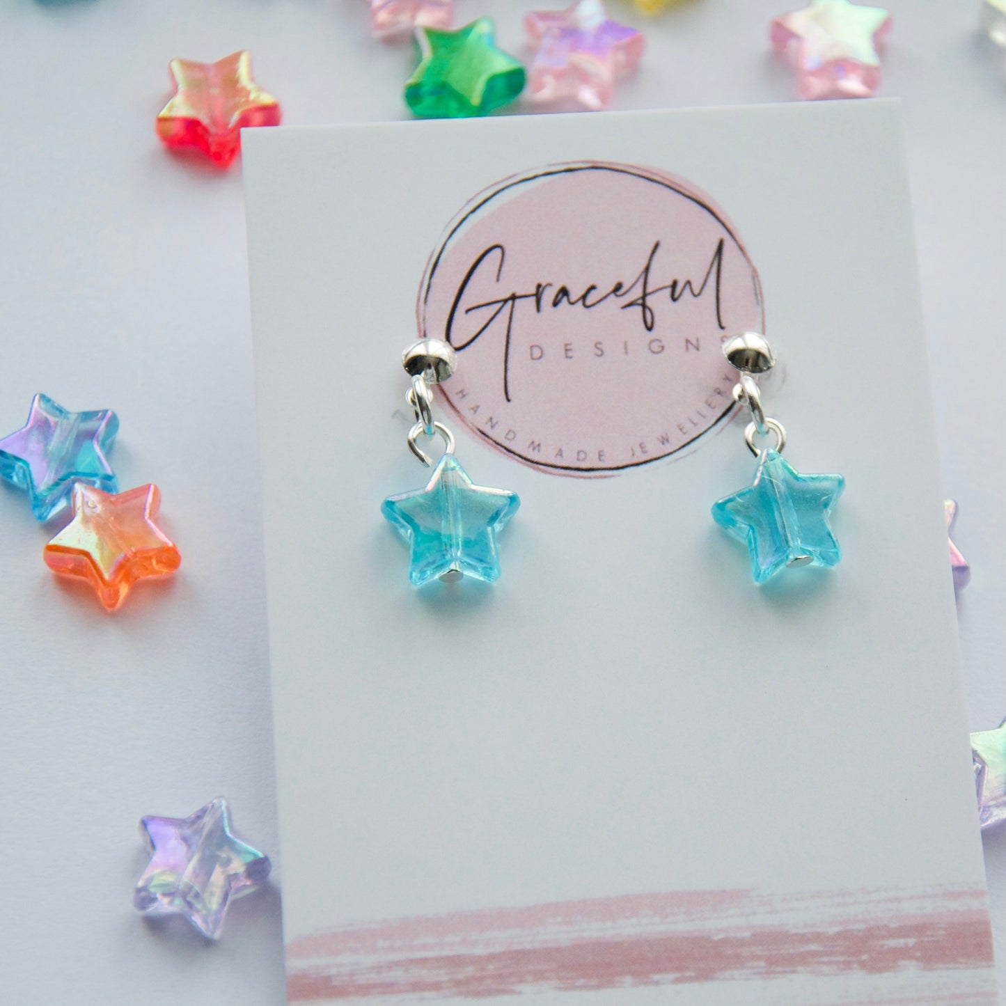 Bright Iridescent Star Studs