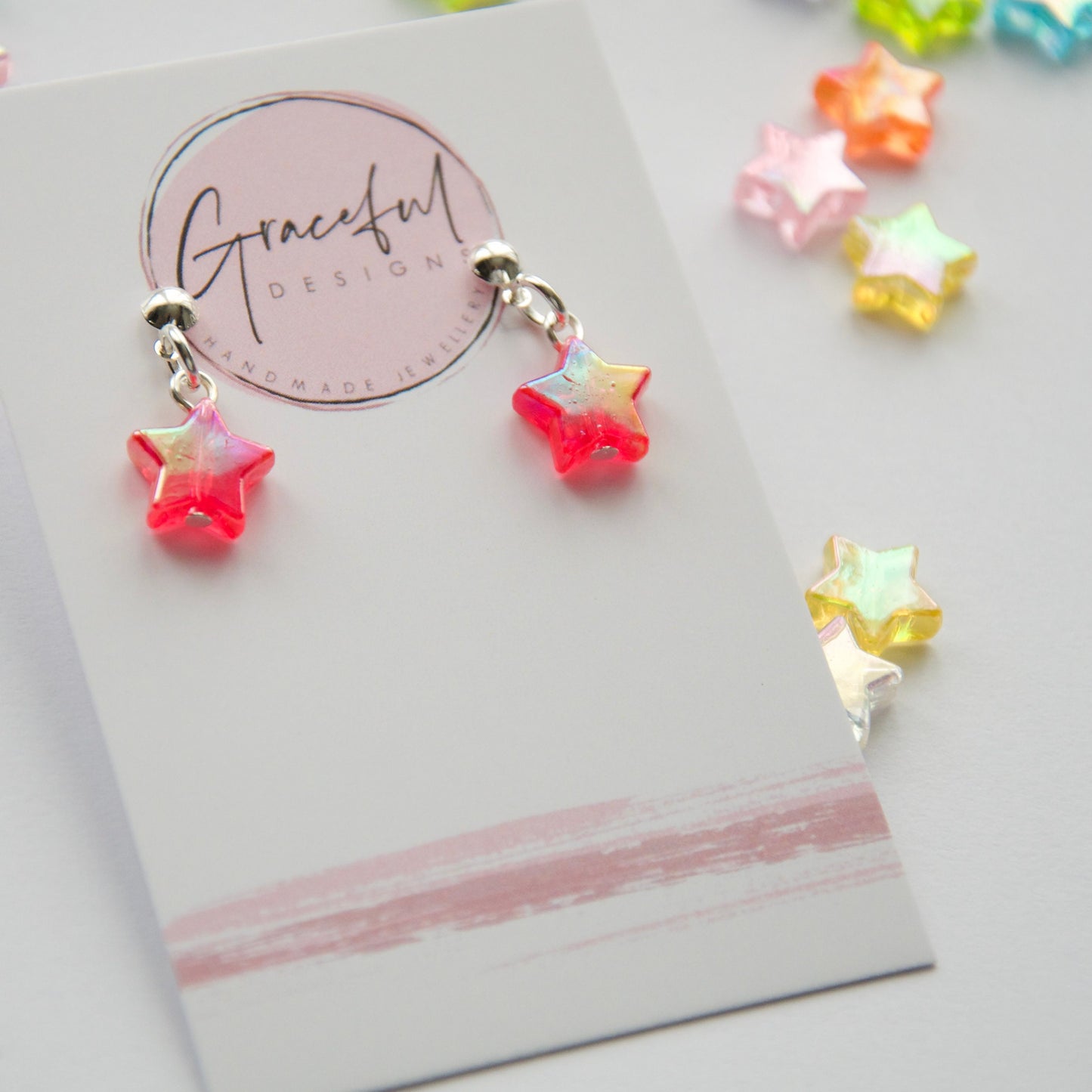 Bright Iridescent Star Studs