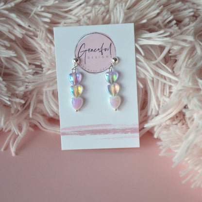 Lilac Heart Earrings