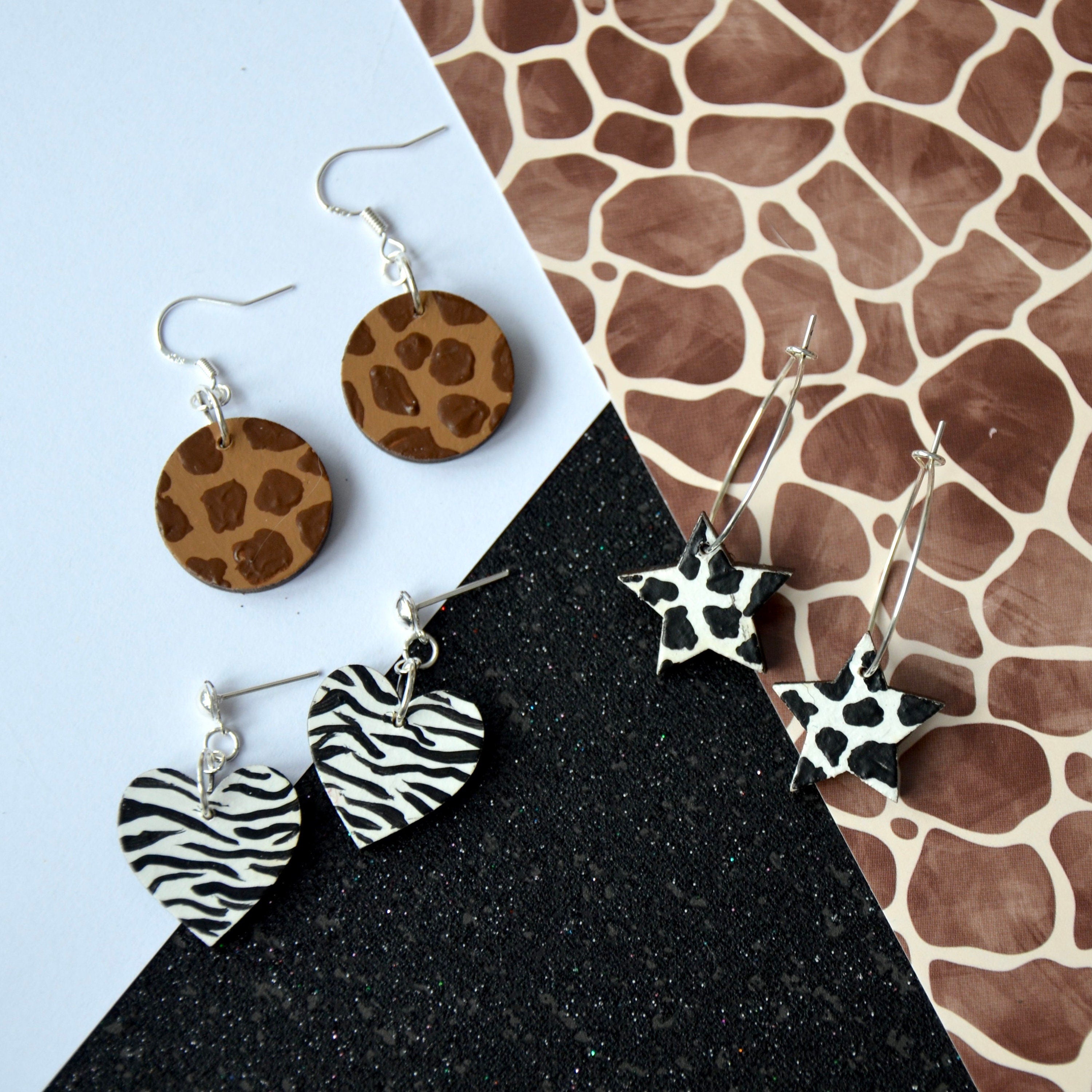 Abstract Design Handmade Wood Earrings