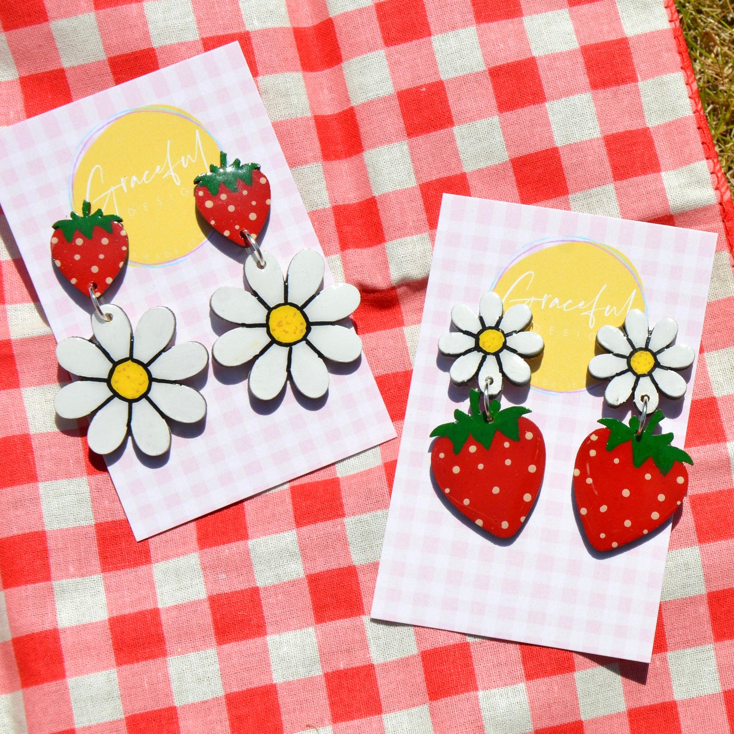 Strawberry Daisy Dream Studs