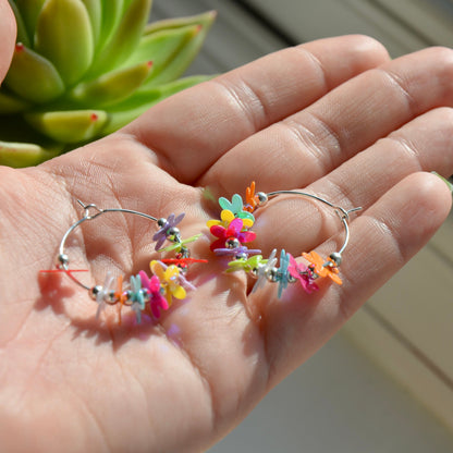 Bright Flower Hoops