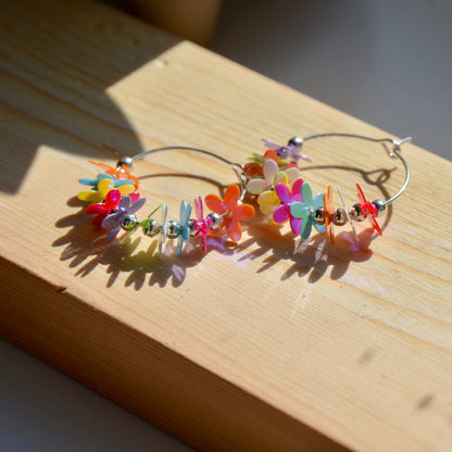 Bright Flower Hoops