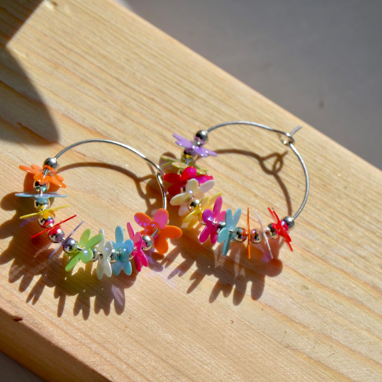 Bright Flower Hoops