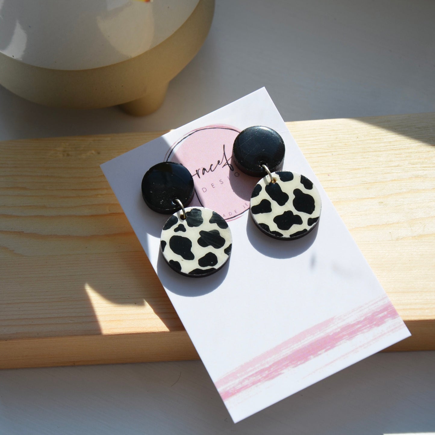 Animal Print Circle Studs