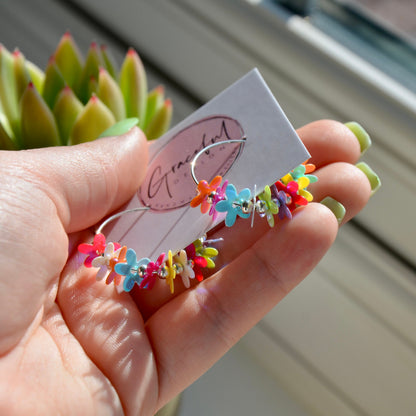 Bright Flower Hoops